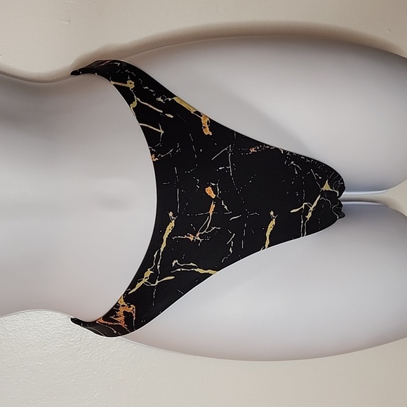 Zaful 2 PC Bikini Black And Gold Marbled, Size Medium - Picture 3 of 8